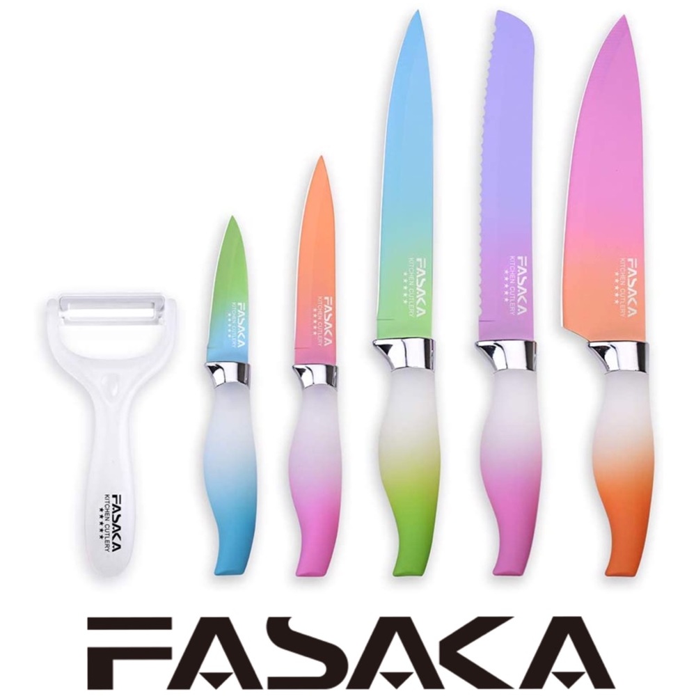 Fasaka Colorful Knife Set 6 Piece Set Brand New in Box